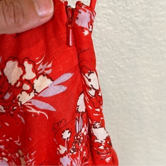 Free People All Mine Linen Blend Mini Dress in Cherry Combo NWT! sz L - Picture 11 of 15